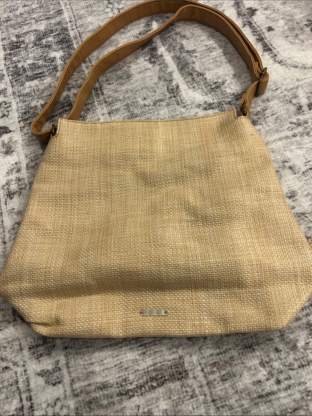 Rip Curl Woven Straw Crossbody Bag in Tan